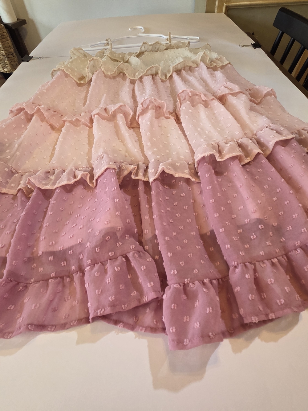 Ushdele Chic Pink Dot Layered Mini Dress - Ruffle Detail - Picture 3 of 10